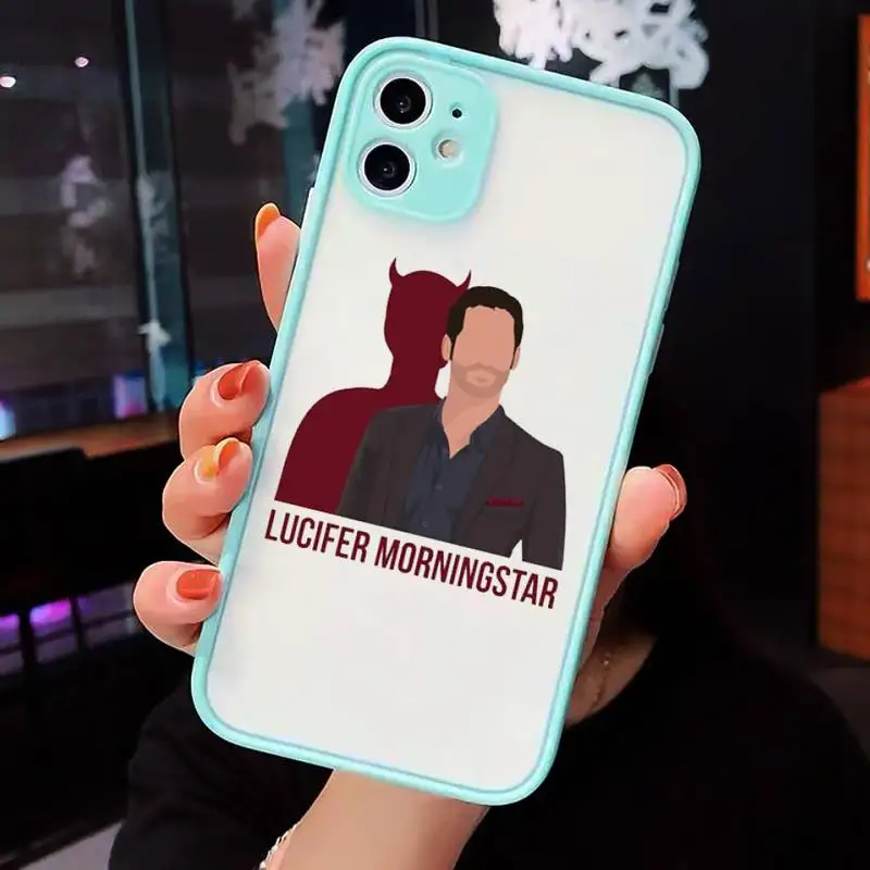 

TV Degenerate angel Lucifer white Phone Case Matte Transparent for iPhone 7 8 11 12 s mini pro X XS XR MAX Plus cover funda