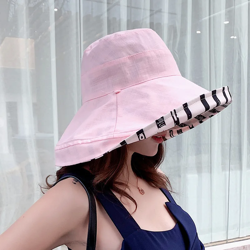 Двусторонняя Рыбацкая шляпа женская летняя Солнцезащитная Повседневная козырек