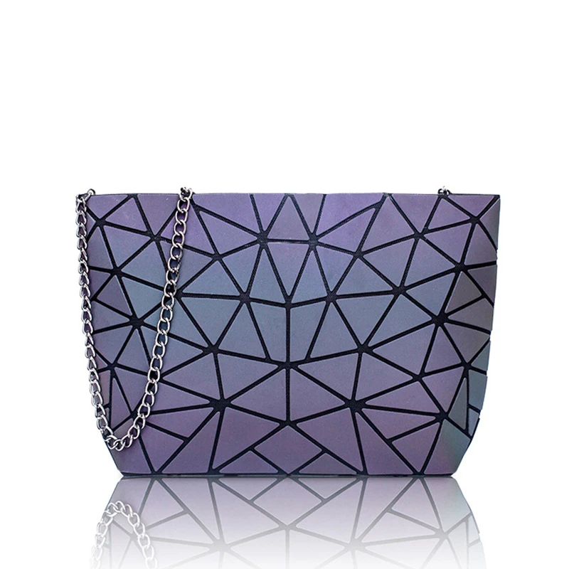 Сумка мессенджер на цепочке для женщин модная светящаяся сумка через плечо с