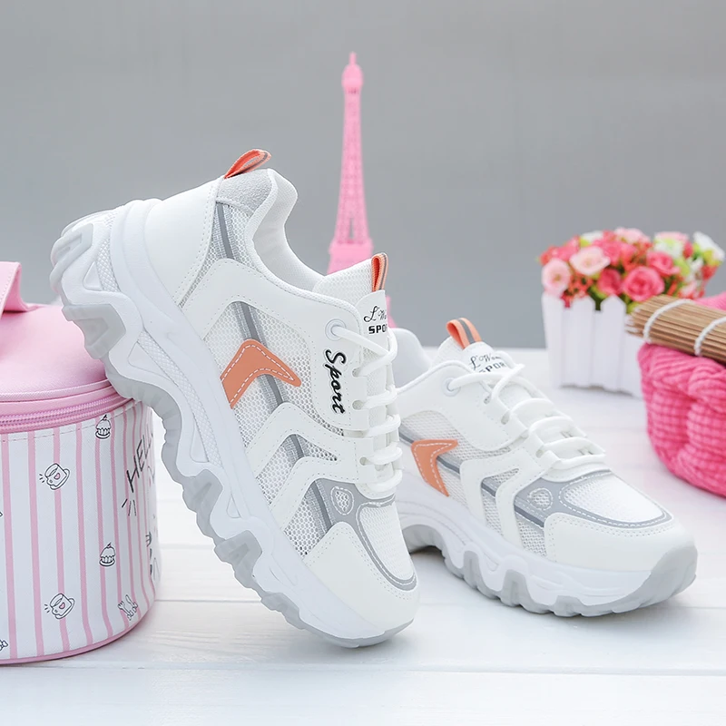 

Best Selling Womens Running Sneakers Fretwork Ladies Shoes Gym Pink Jogging Ladies Walking Shoes Non-Slip Ladies Runners