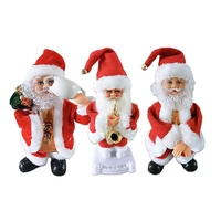 electric christmas santa claus toy shake swing twist dancing singing doll toys car dashboard home table top ornament kids gift