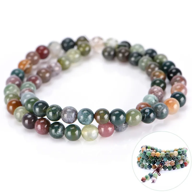 Молитва тибетская 6 мм индийские буддийские бусины DIY Благослови браслет на удачу