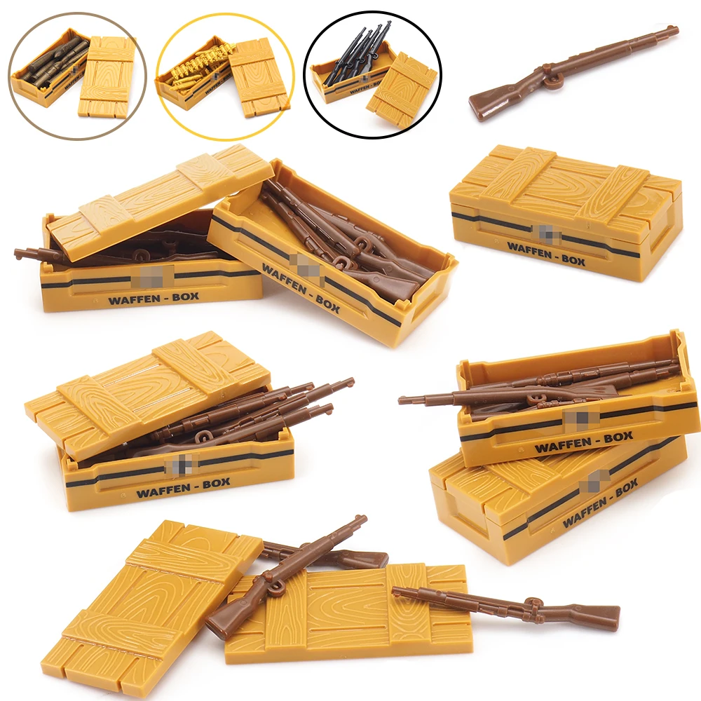 

Military German Army Weapons Gun Box Building Block Moc Soldier Figures WW2 Equipment Model Child Christmas Gift Boy Creator Toy