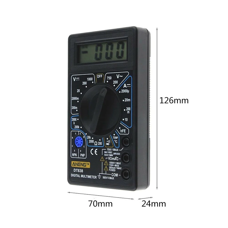 ЖК цифровой мультиметр DT830B/DT830D 750/1000 В AC/DC Цифровой Вольтметр Амперметр Ом тестер