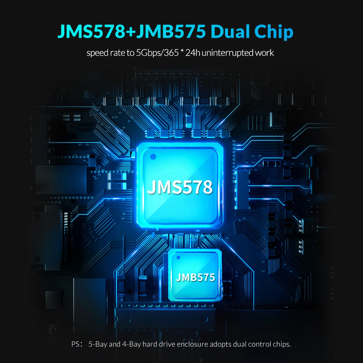 Док-станция ORICO 5 Bay для HDD 80 ТБ с двойным чипом встроенный жесткий диск 150 Вт чехол 2