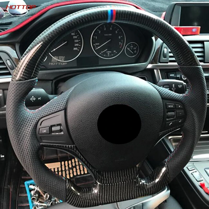 Дешево Для Bmw F15 в сборе без рычага переключения передач весло углеродное волокно руль перфорированный кожаный руль