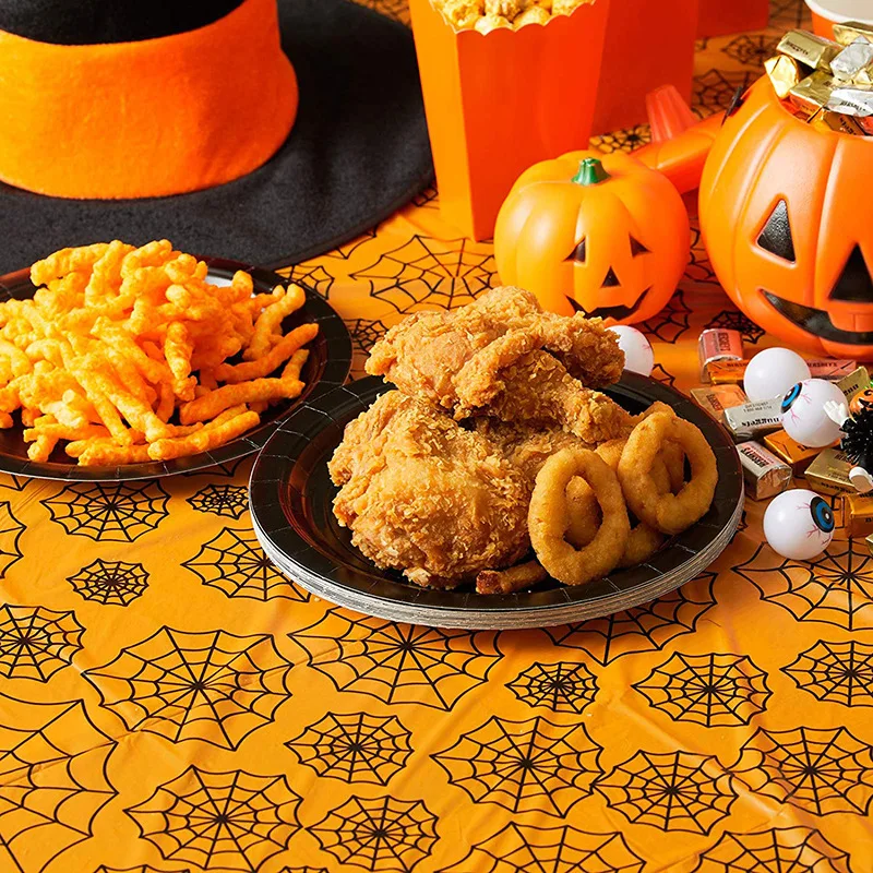 

Halloween Disposable Tablecloth Party Decoration Pumpkin Skull Party Horror Ghost DIY Happy Halloween Party Decor For Home 2021