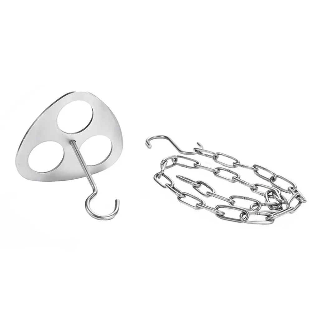 

Hanging Pot Tripod Adjustable Chain Pot Hanger Portable Stainless Steel Campfire Pot Holder For Outdoor Camping Cooking Silver