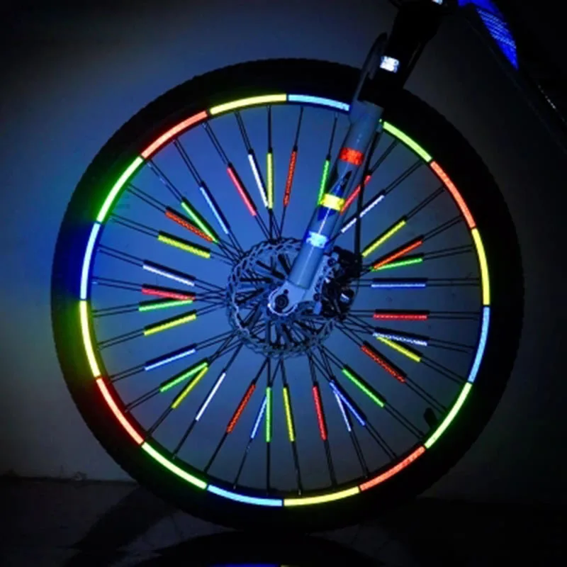 

2PCS Bicycle reflector Fluorescent MTB Bike Bicycle Sticker Cycling Wheel Rim Reflective Stickers Decal Accessorie