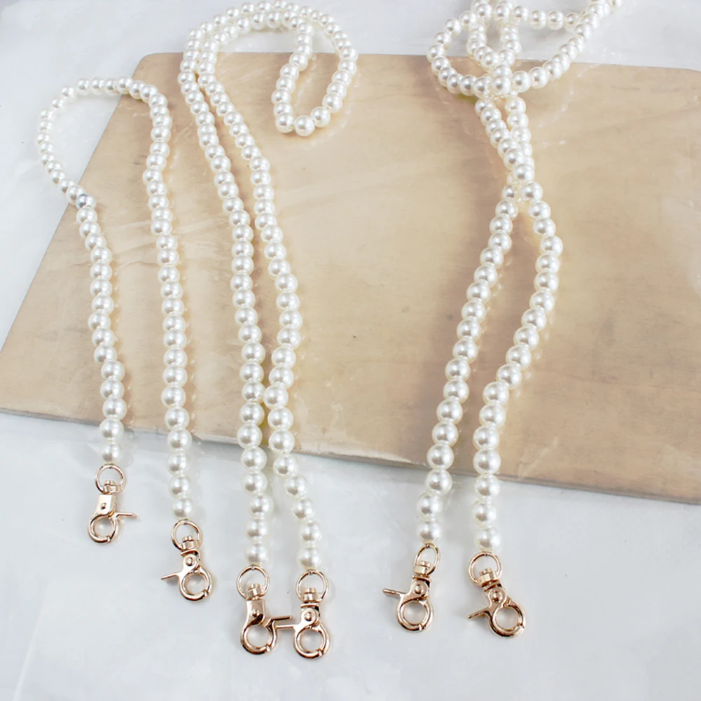 

Women Shoulder Handbag Strap Purse Strap Chain For Bag Imitate Pearl Bag chain Charming Gold Clasp Bag belt Accessories For Bags