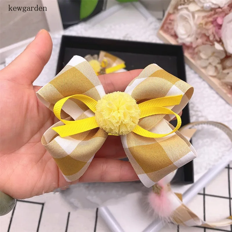 Kewgarden 1 5 &quot1&quot 10 25 38 мм в клетку аксессуары для волос с бантом ремешок шитья