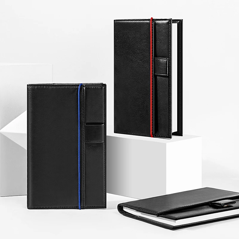 

Kinbor B6 кожаная книга офисный бизнес рыцарь серия черный ремень портативный многофункциональный хранилище записная книжка