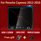 Автомагнитола Eunavi 6G 128G, мультимедийный плеер для Porsche Cayenne 2012 2013-2016, GPS Carplay, Android, автостерео 2 din 8,8 дюйма