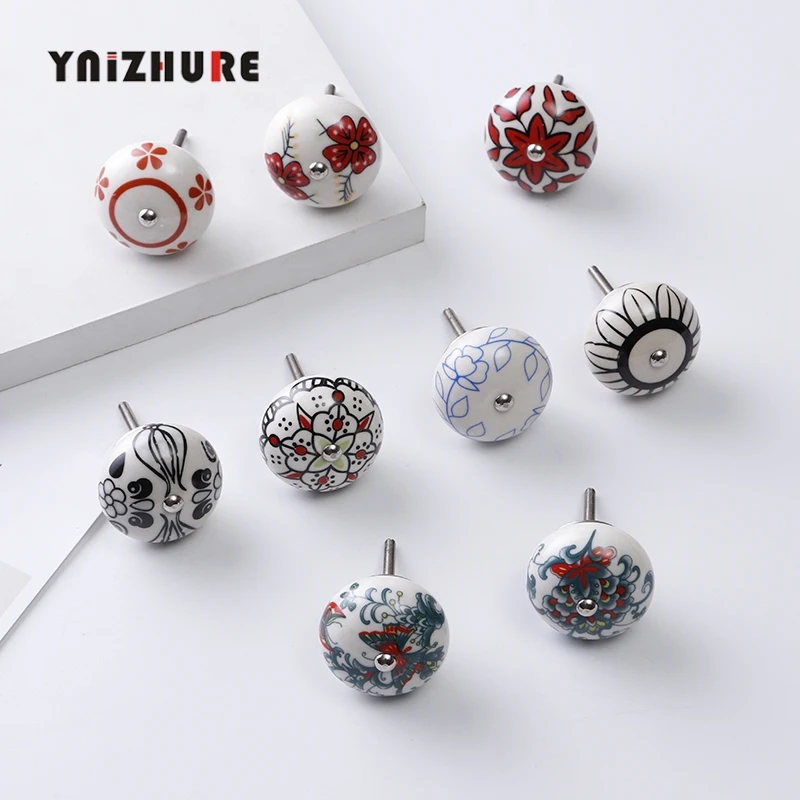 Ручка для сельской мебели 40 мм керамический выдвижной ящик пасторальная ручная