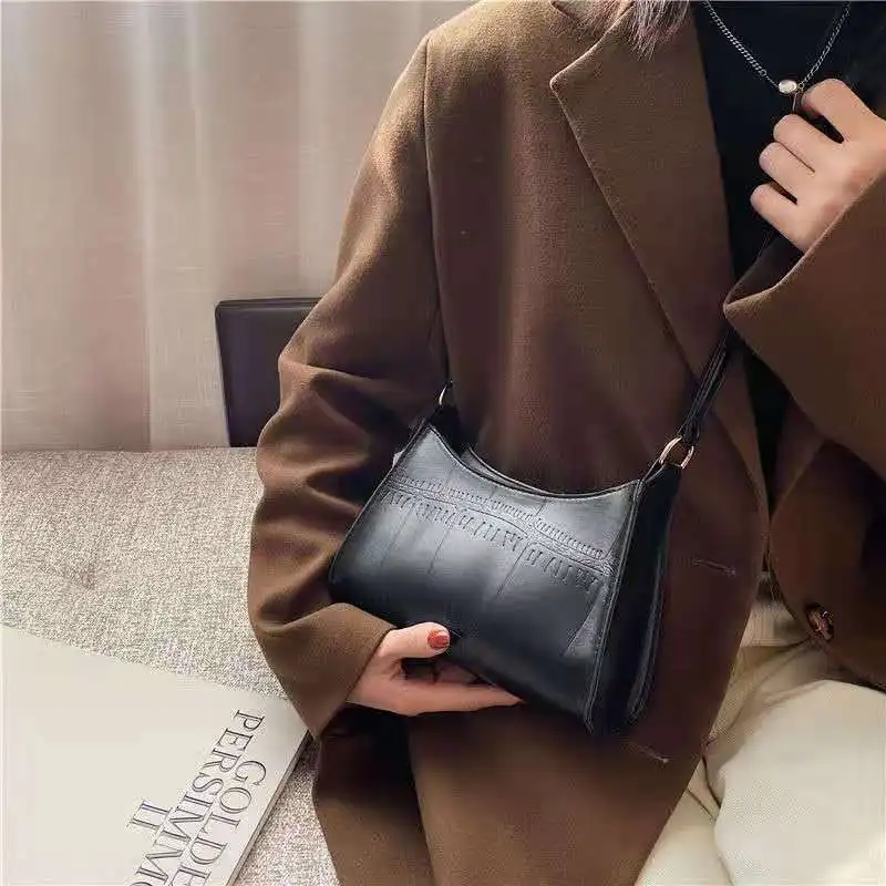 Baguette Shoulder Bags For Women Bolsa Feminina Retro Solid Color 2021 New Autumn Useful All-Match Cross-Body Messenger Bags