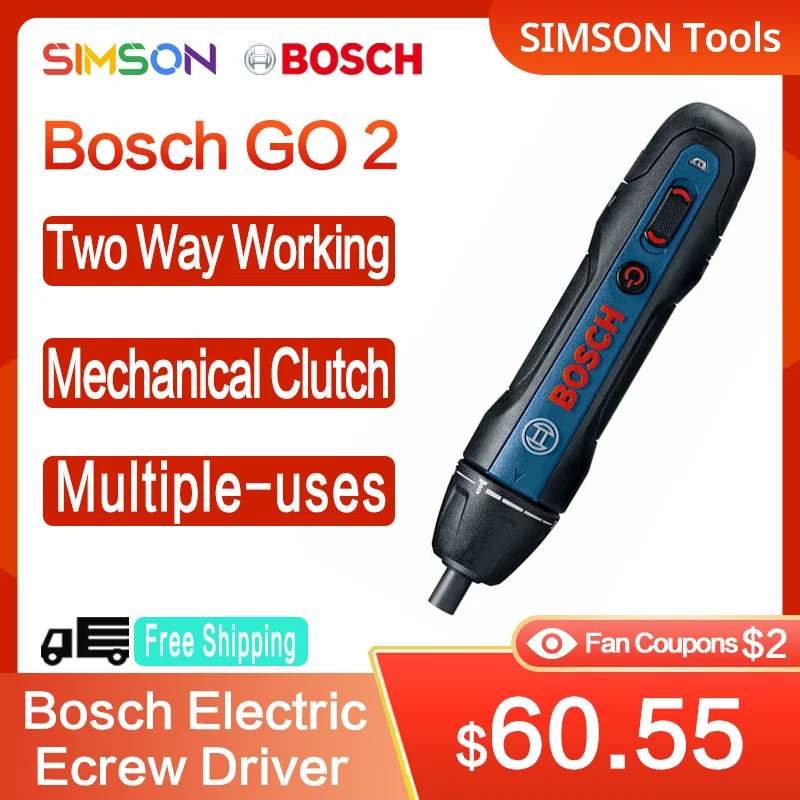 

Bosch Go2 Electric Screwdriver Rechargeable Automatic Screwdriver Hand Drill Bosch Go2 Multi-function Electric Batch Tool