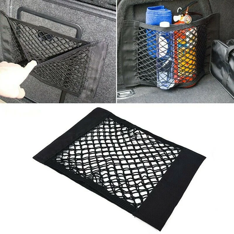 

1PCS Universal Storage Bag Elastic String Net Sticker Car Back Rear Mesh Trunk Seat Pocket Cage Auto Organizer Seat Back Bag