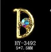 HY-3492 10pcs 10 шт./лот, сплав дизайн ногтей 3d с плоской задней стороны бриллианты жемчужные ювелирные изделия Стразы украшения для ногтей - Цвет: HY-3492 10pcs