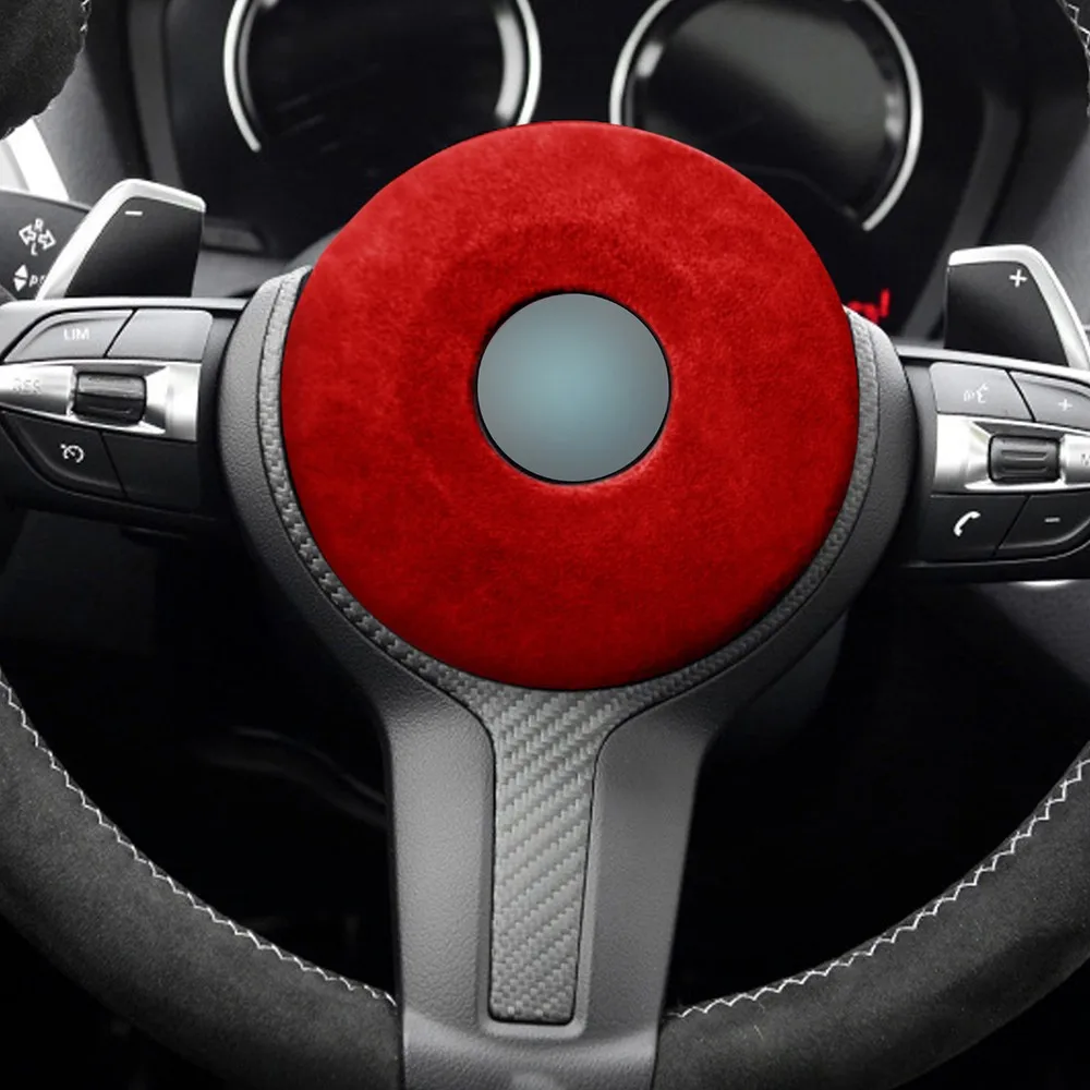 

Suede Airbag Decoration Wine Red Car Steering Wheel 1PC High Quality New