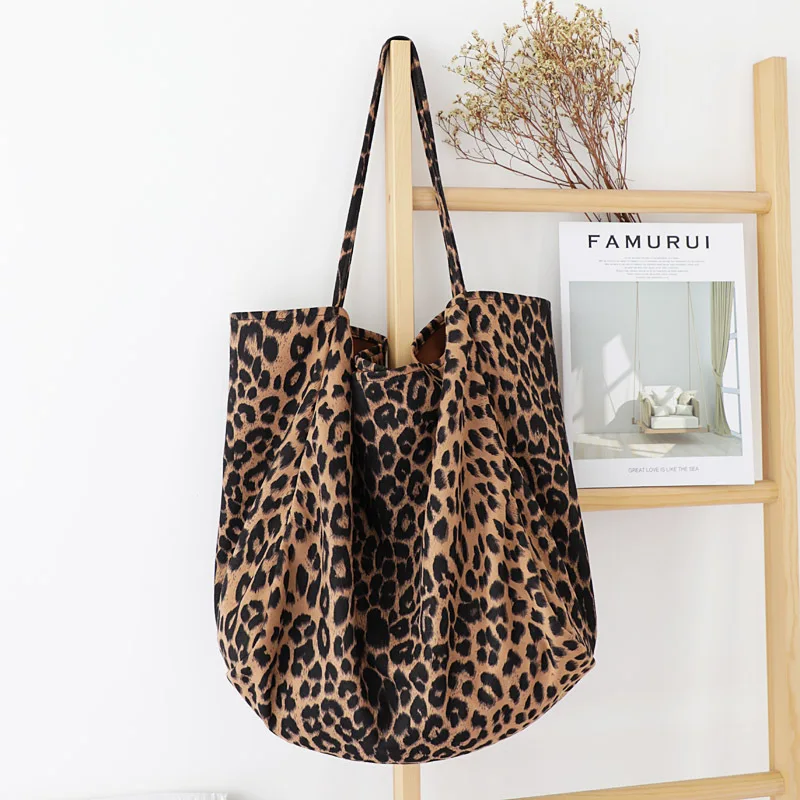 

Tote Bag for Women Fashion Leopard Retro Canvas Shoulder Bag Purses and Handbags Luxury Designer large capacity Satchels
