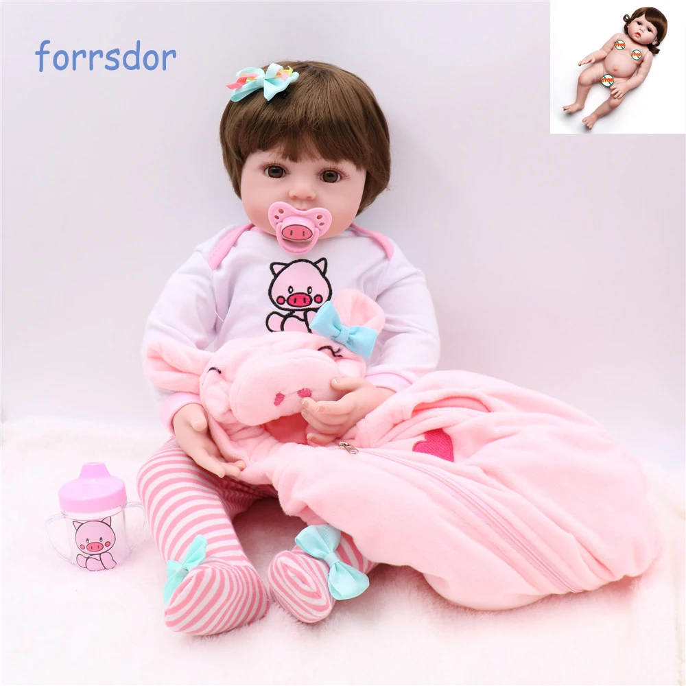 Полностью силиконовая кукла новорожденный 19 дюймов Реалистичная малыш ручной