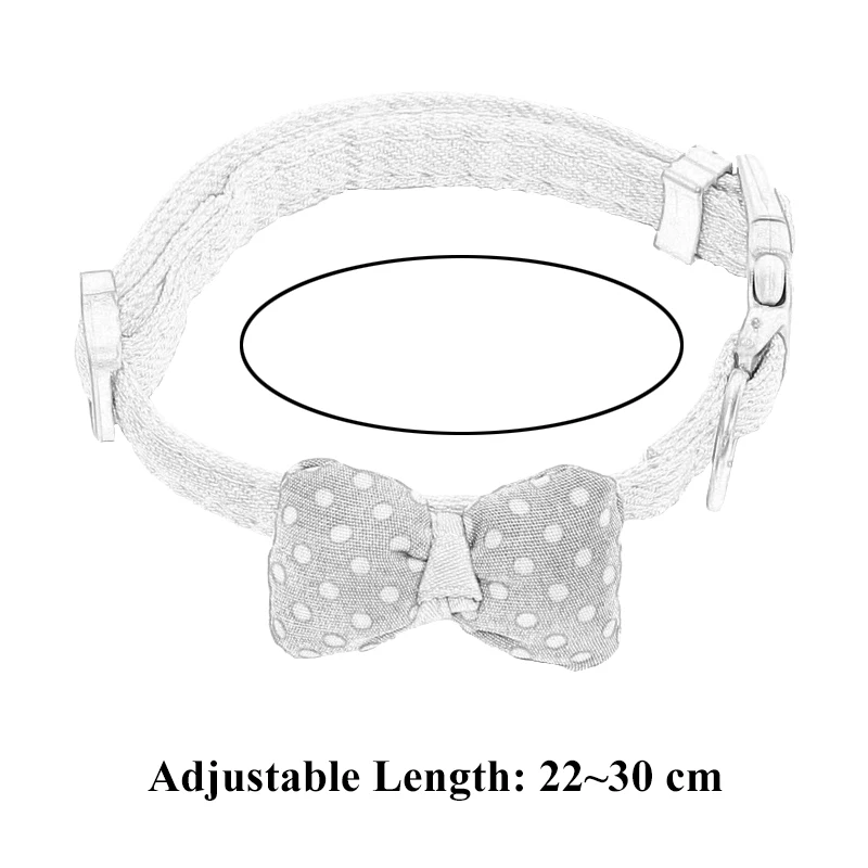 

HptYfd Cat Bowknot Collars Cute Spot Cloth Pet Choker Soft Cotton Bow-tie for Cats Puppy Adjustable Neck Accessories