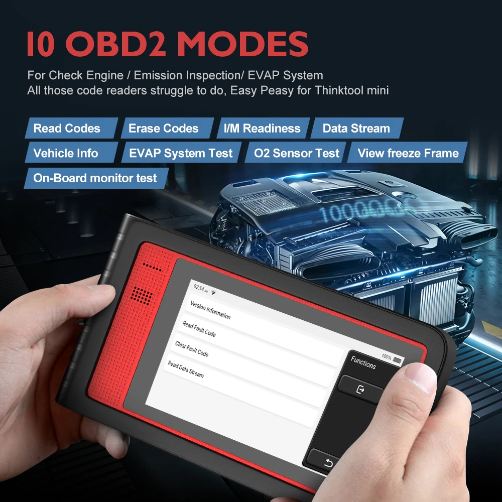 

THINKCAR THINKTOOL MINI OBD OBDII Diagnostic Tool 28 Reset OBD2 Scanner Full Systems Active Test Free Update Scanner Automotive