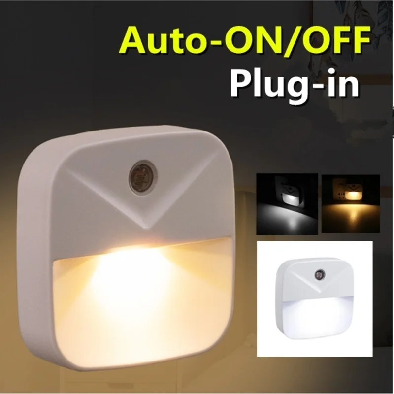 Светодиодный светильник с ночным смарт датчиком плагин прикроватная лампа
