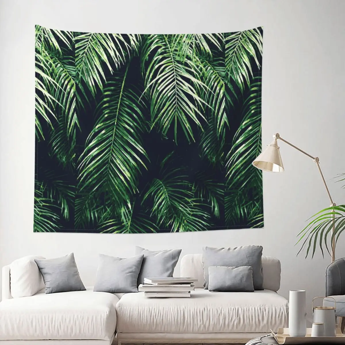 

Тропическая ладонь, искусственный хиппи полиэстер, настенное украшение для комнат, пляжный коврик, настенный гобелен для ведьмастера