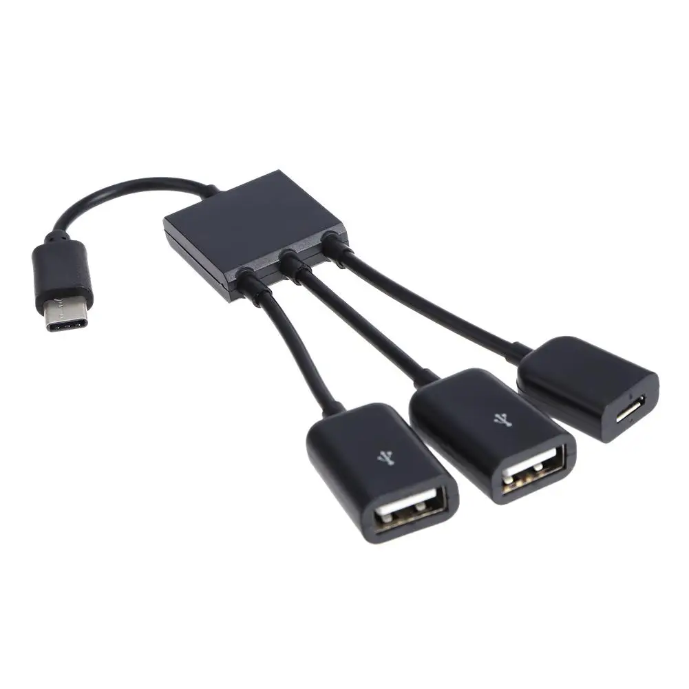 Кабель-концентратор 3-в-1 с Micro USB Type-C на 2 OTG и двумя портами | Компьютеры офис