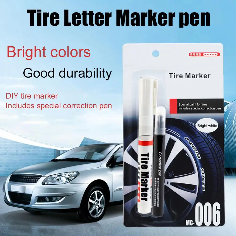 

1 Piece Car Paint Pen Waterproof Car Wheel Tire Oily Painting Marker Pen Auto Rubber Tyre White Permanent Tire Marker