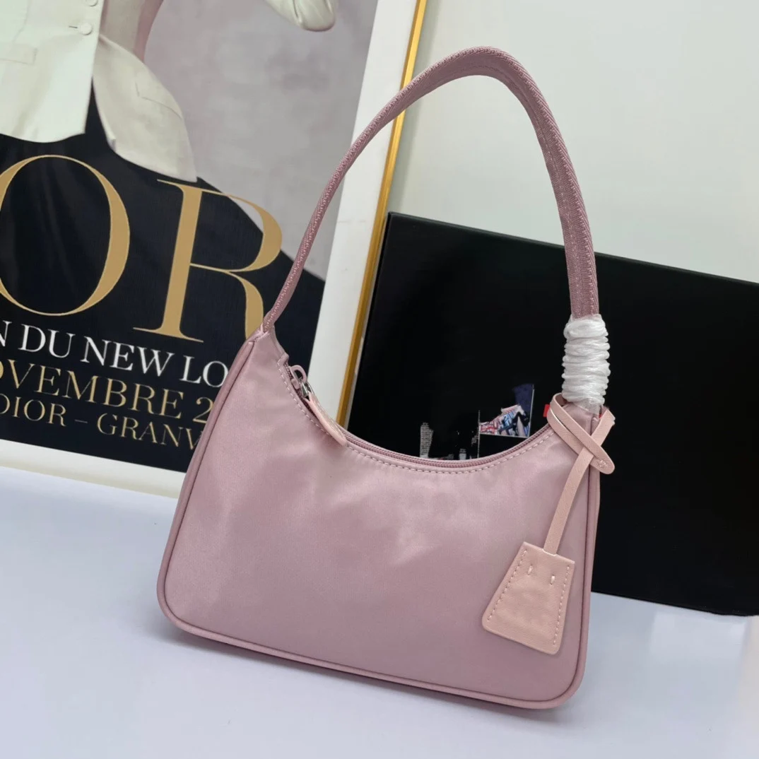 

Handle Bag Women Retro Handbag nylon Leather Shoulder Totes Underarm Vintage Top Handle Bag Female Small Subaxillary Bags Clutch