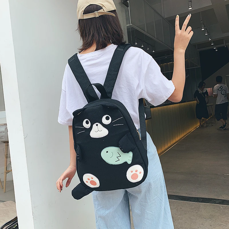 2019 Tide Can любимая дочь холщовый рюкзак Kitty популярная цветная Студенческая сумка