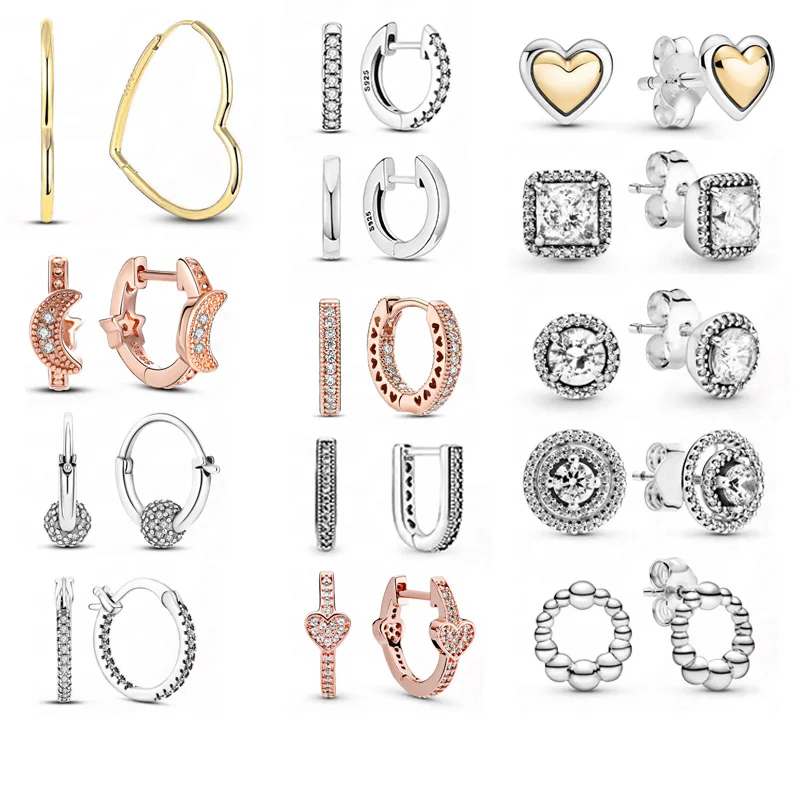 

925 Sterling Silver Earrings Starfish Asymmetric cardioid Stud Earrings For Women Girl Gift Silver S925 Original Fashion Jewelry