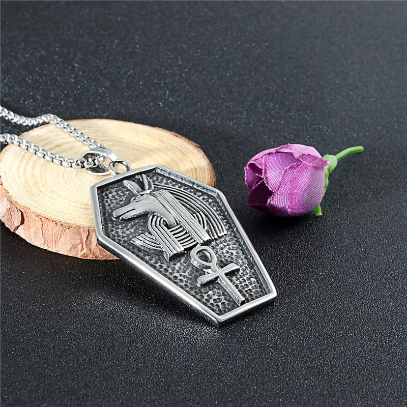 Ретро Анубис мистический Египетский гроб амулет кулон ожерелья для мужчин