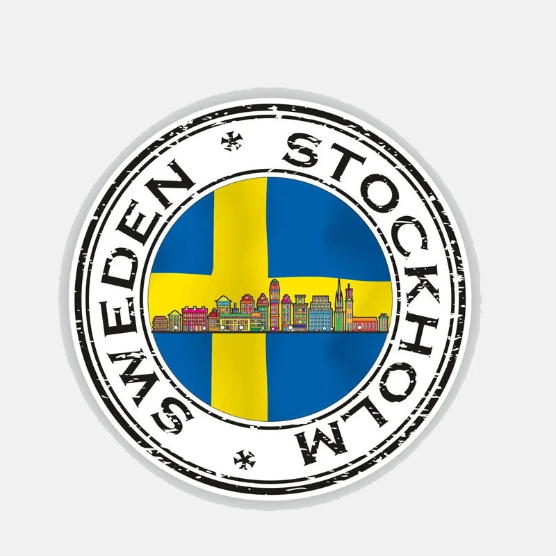 

Interesting Accessories Car Sticker Vinyl Decal Sweden Stockholm Flag for JEEP Van Bike Offroad PVC 14cm X 14cm