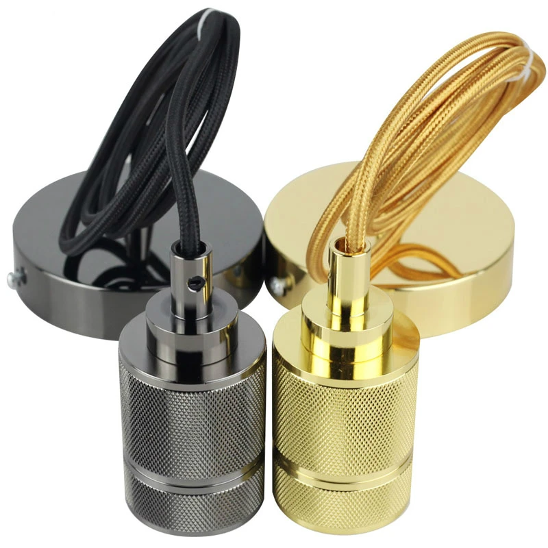 Подвесные светильники E27 в стиле индастриал алюминиевая винтажная лампа черного