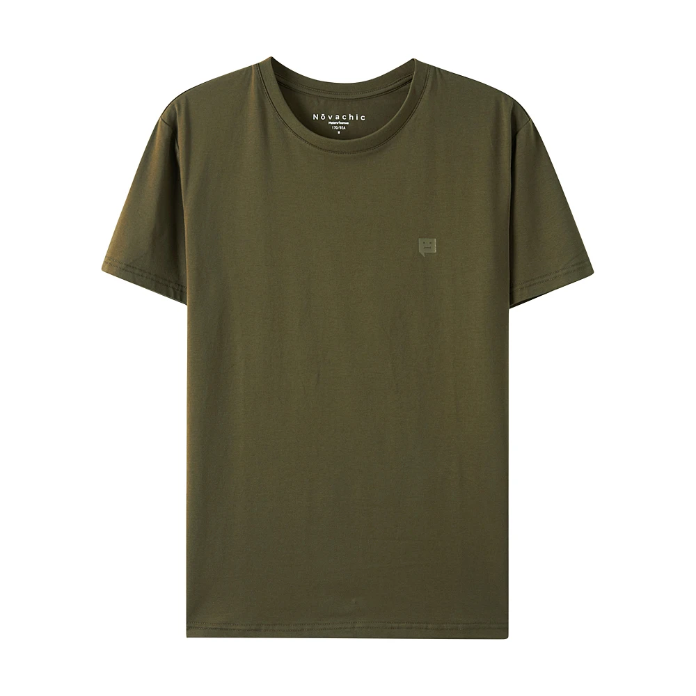 

168# cuello redondo sencillo a la moda, Color slido, para hombre, de la republicana