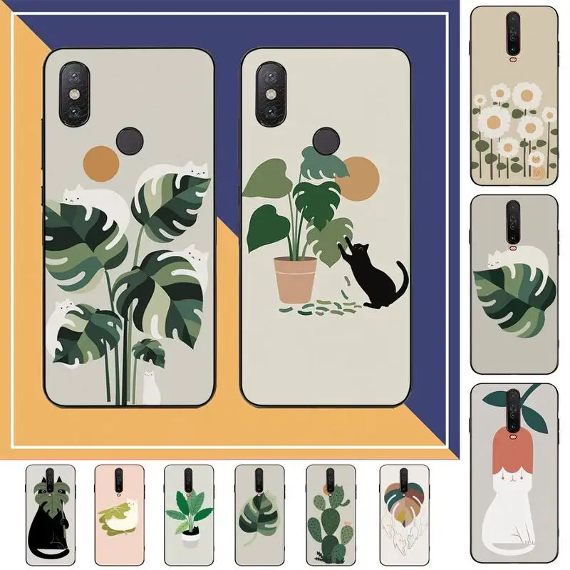 

TOPLBPCS Retro Banana Leaves Animal Cats Phone Case for Redmi Note 8 7 9 4 6 pro max T X 5A 3 10 lite pro
