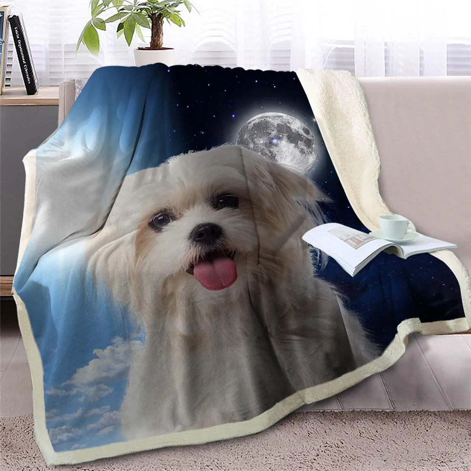 Blesslive одеяло для питомца собаки шерпы на кровать 3D Border Collie Throw Одеяло покрывало для животных день и ночь небо пейзаж чехол для дивана
