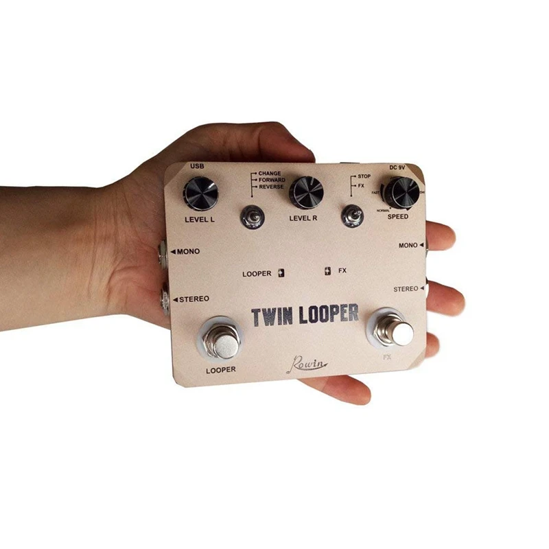 

Twin Looper Station Electric Guitar Effect Pedal Loop Station for Guitarists Golden
