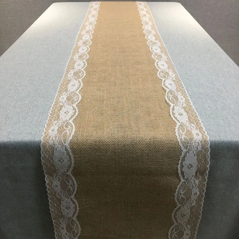 Винтажный Натуральный Холщовый джутовый льняной Настольный бегун