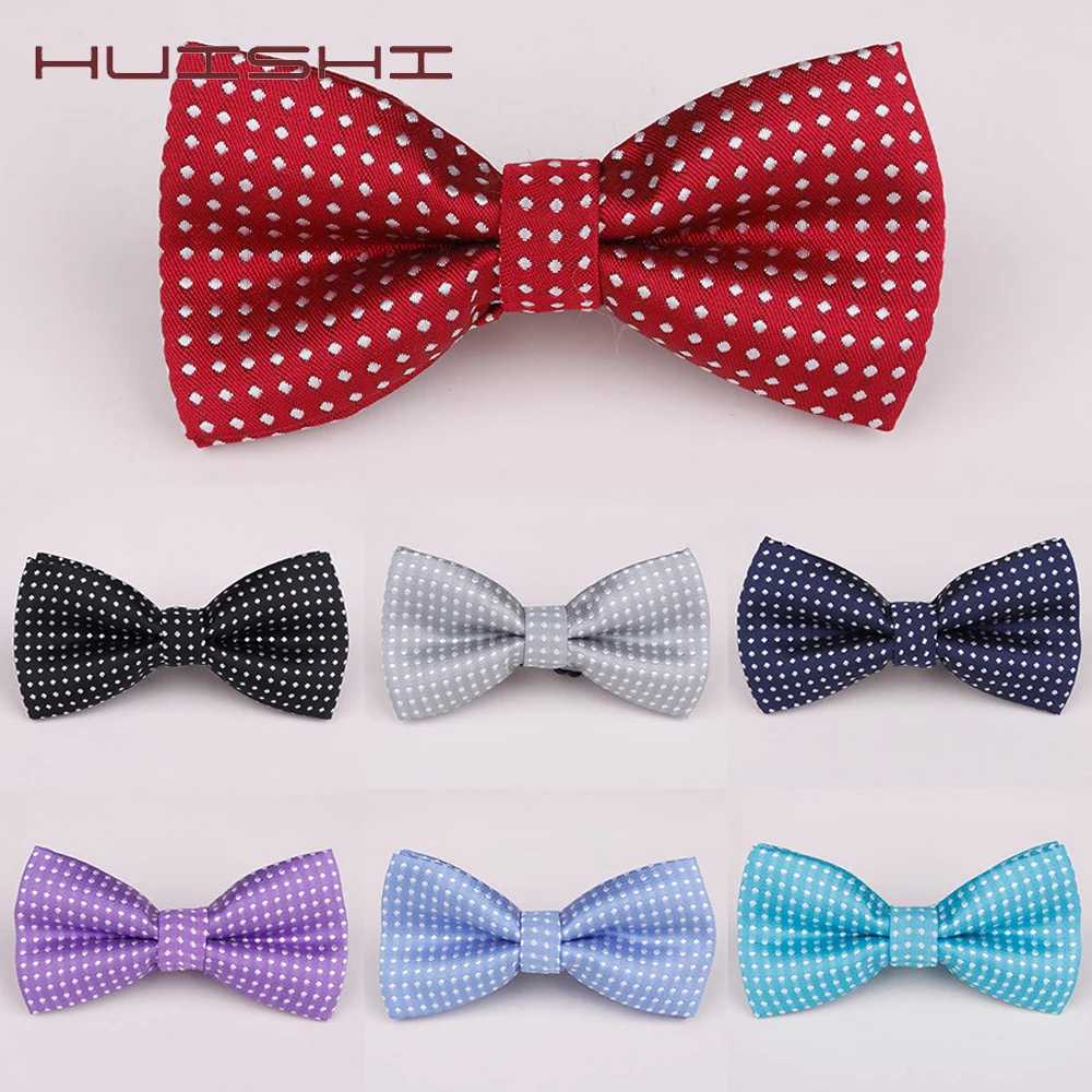 HUISHI Hot Solid Color Bow Tie Boy For Men Tuxedo Children's Bows Performing Wave Point Necktie Ties Wholesale Wedding Party