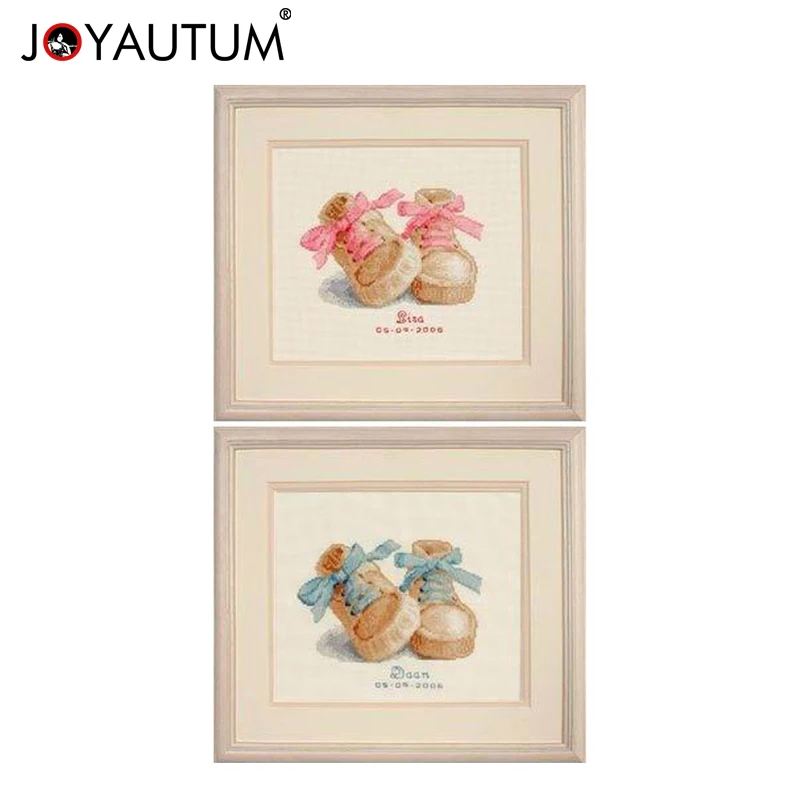 

Baby Boots Birth 14CT for Embroidery Cartoon Boy Home Decor Needlework Counted & Stamped DIY Cross Stitch Kits
