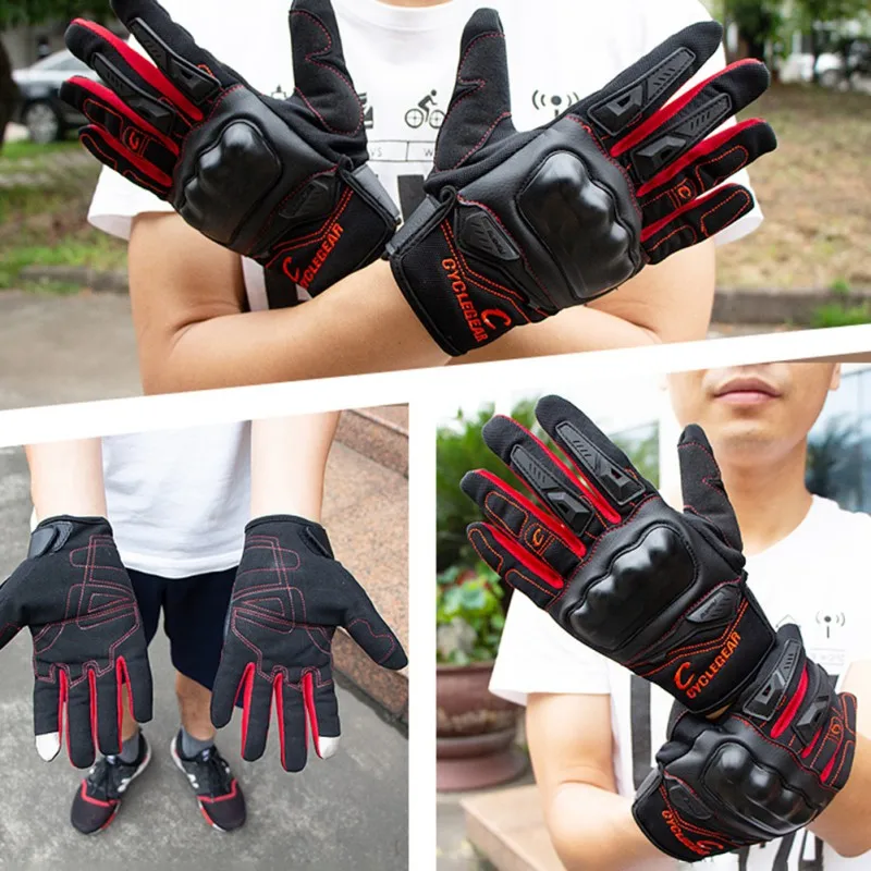 

Motorcycle Cycling Glove Riding Anti-slip MTB Bike Bicycle Full Finger Gloves Breathable Anti-shock Pad Sports Gloves