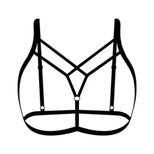 New  Women Harness Bra Strappy Hollow Cage Bra Cupless Lingerie Elastic Alluring Bra for Bar Party A