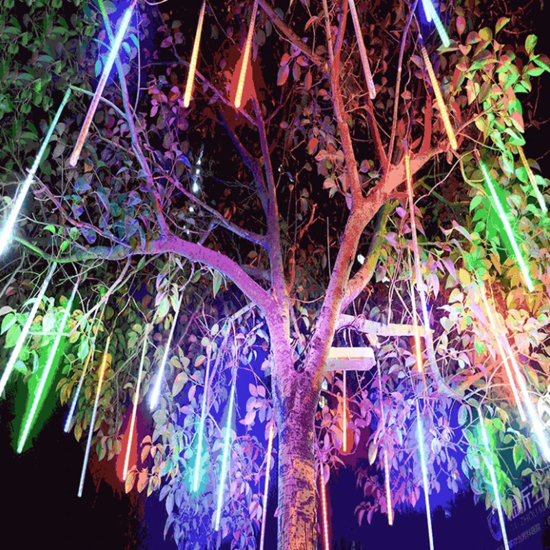 50 см 30 водонепроницаемый метеоритный дождь трубы светодиодные лампы США ЕС Plug