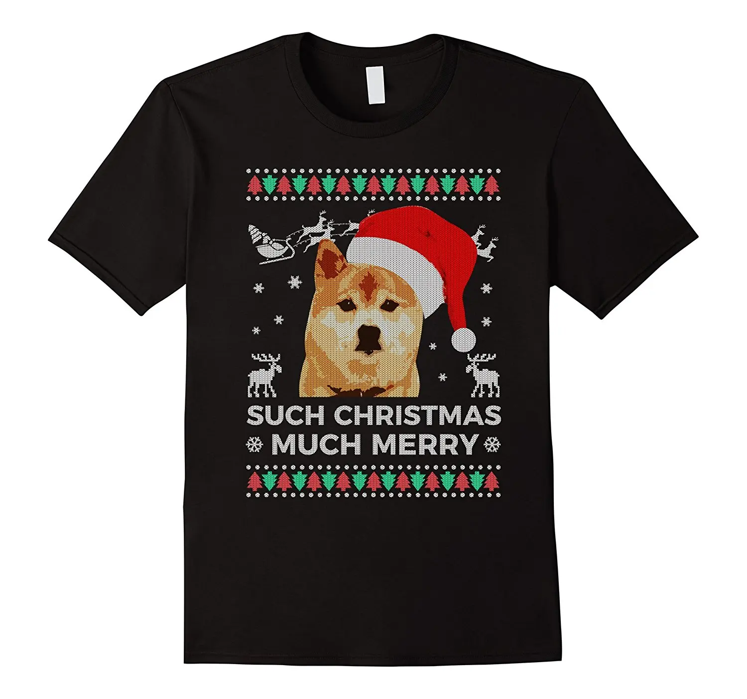 

Ugly Sweater Such Christmas Much Merry Funny Doge T-Shirt Men'S T-Shirts Summer Style Fashion Swag Men T Shirts Top Tee
