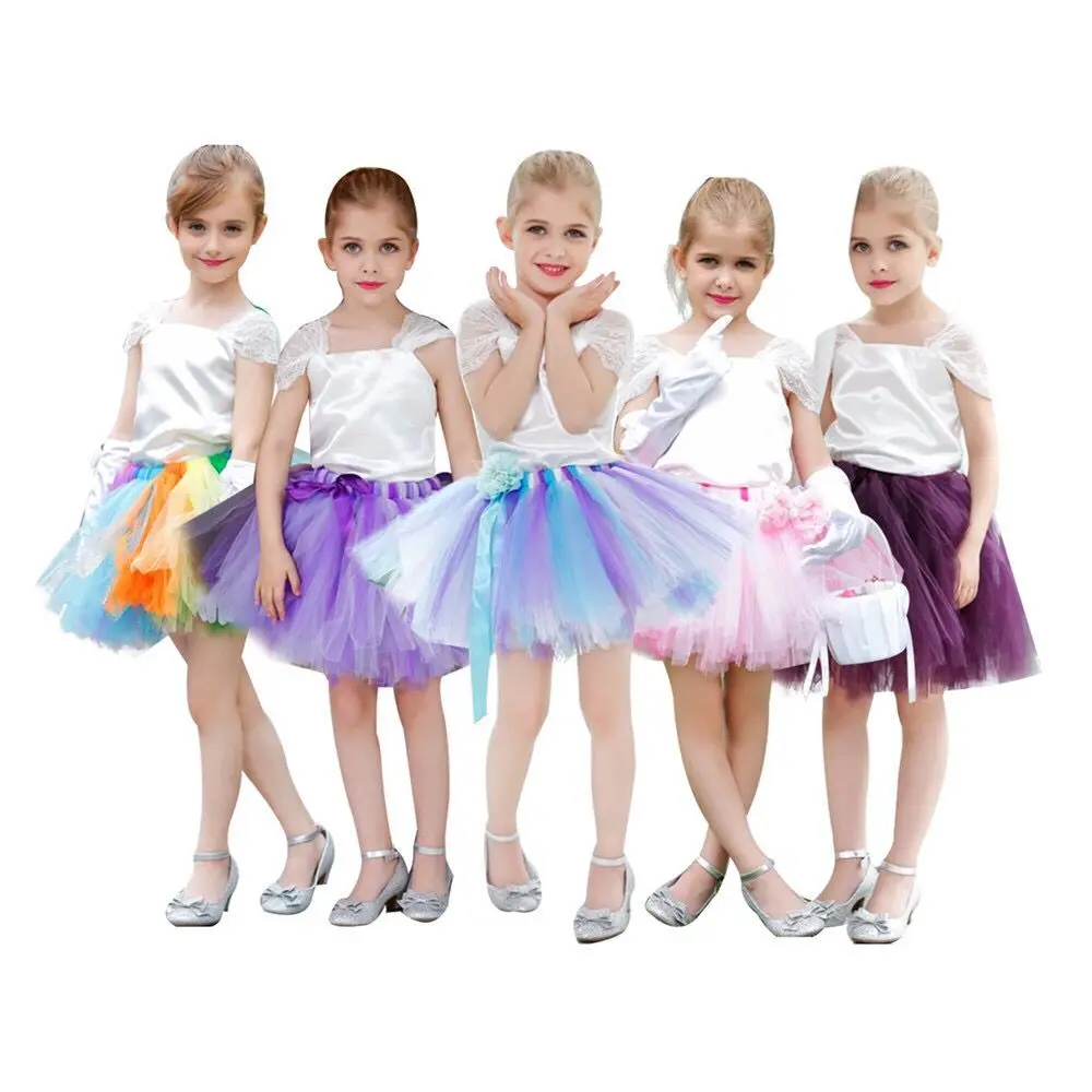 Детский кружевной свадебный комплект из тюлевой юбки-пачки с открытой спиной и