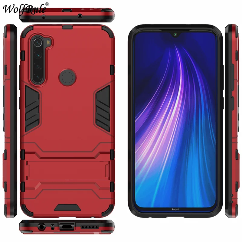 Чехол для Xiaomi Redmi Note 8 Чехол ударопрочный каучук силиконовый бронированная крышка для Xiaomi Redmi Note 8 чехол Redmi Note 8 чехол - Цвет: Red